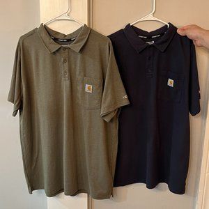 Set of 2 Carhartt Force Relaxed Fit Polos XL